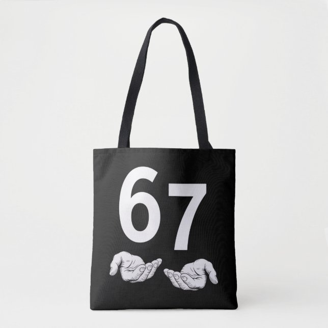 Funny Six Seven 6 7 Meme Gen Alpha Slang 6 7 Hands Tasche (Vorderseite)