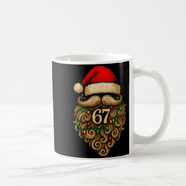 Funny Six Seven 6 7 Meme Santa Beard Christmas Men Kaffeetasse (Rechts)