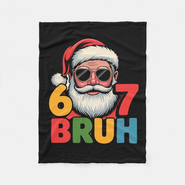 Funny Six Seven 6 7 Meme Santa Christmas Men Boys  Fleecedecke (Vorderseite)