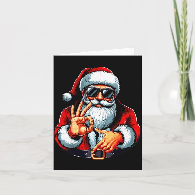 Funny Six Seven 6 7 Meme Santa Christmas Shirt Men Karte (Vorderseite)