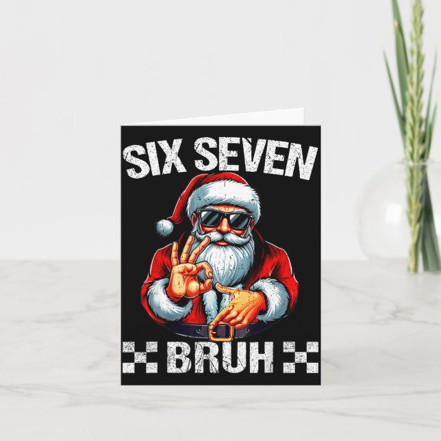 Funny Six Seven 6 7 Meme Santa Christmas Shirt Men Karte (Vorderseite)