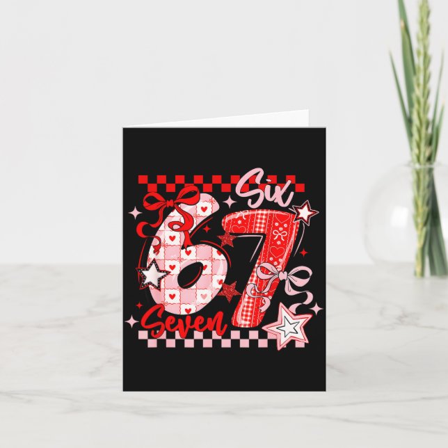 Funny Six Seven 6 7 Meme Valentine Girl  Karte (Vorderseite)