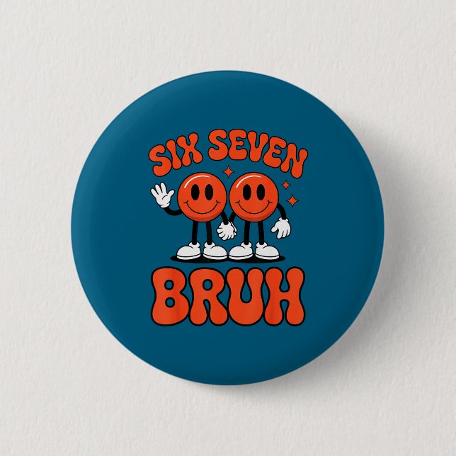 Funny Six Seven 6 7 Meme Valentine Hearts Valentin Button (Vorderseite)