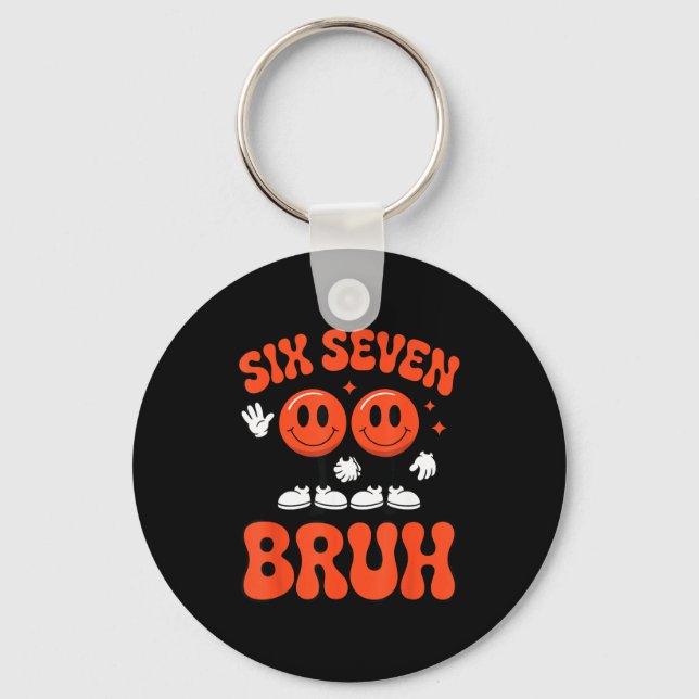 Funny Six Seven 6 7 Meme Valentine Hearts Valentin Schlüsselanhänger (Vorderseite)