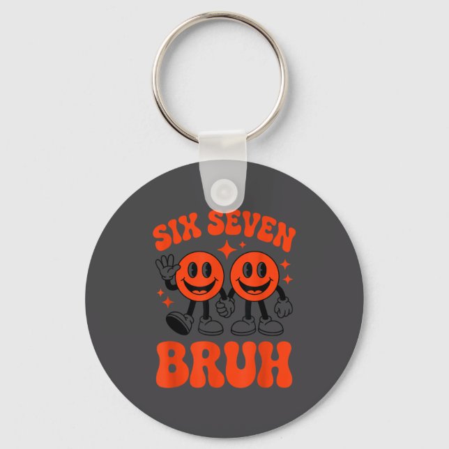 Funny Six Seven 6 7 Meme Valentine Hearts Valentin Schlüsselanhänger (Vorderseite)