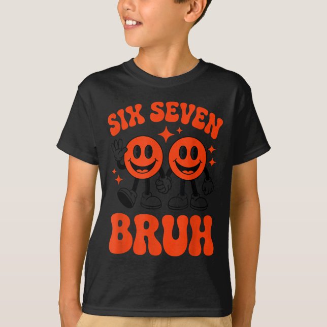 Funny Six Seven 6 7 Meme Valentine Hearts Valentin T-Shirt (Vorderseite)