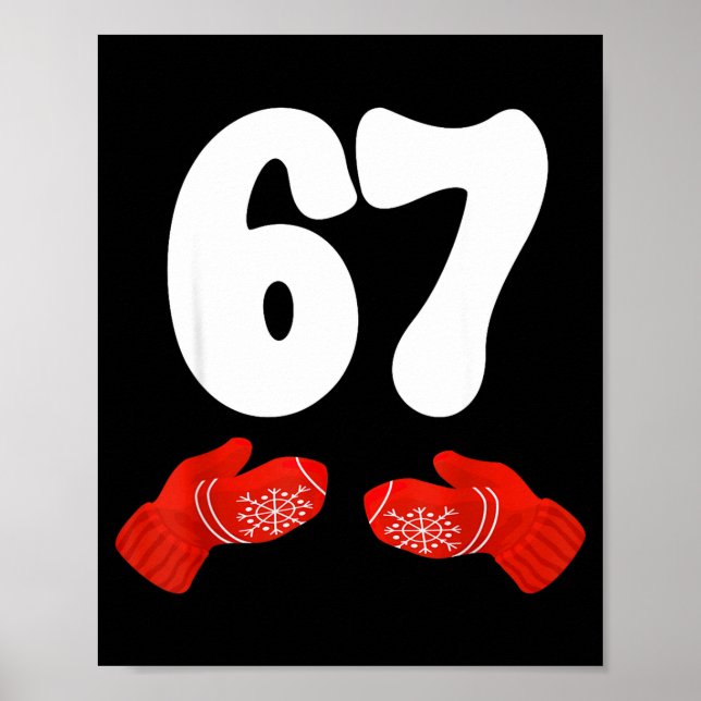 Funny Six Seven Christmas Pajamas Meme Gen Alpha 6 Poster (Vorne)