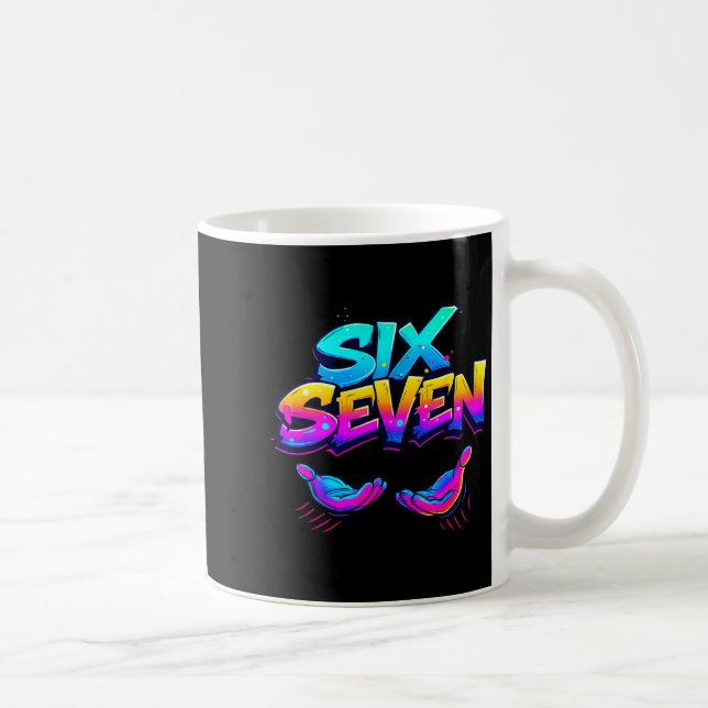 Funny Six Seven Design Graphic 67 6 7 Meme Hands G Kaffeetasse (Rechts)