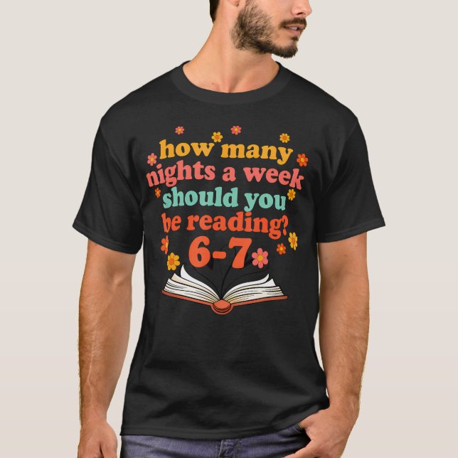Funny Six Seven Meme 6 7 Teacher Book Reading 6 7  T-Shirt (Vorderseite)