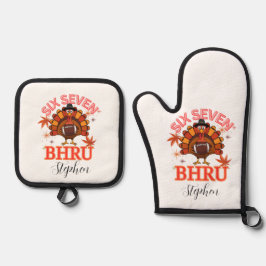 Funny Six Seven Meme Turkey Bruh,Postcard Ofenhandschuh & Topflappen-Set