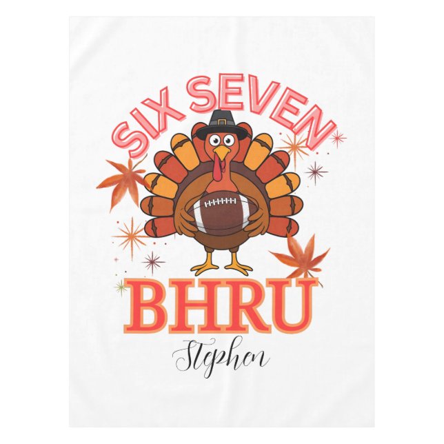 Funny Six Seven Meme Turkey Bruh, Tischdecke (Vorderseite)