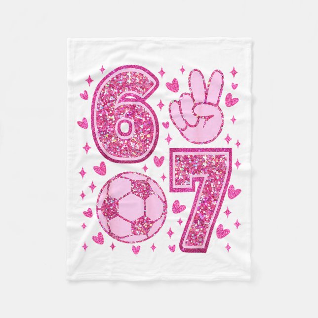 Funny Six Seven Soccer Valentines Day Men Women Ki Fleecedecke (Vorderseite)
