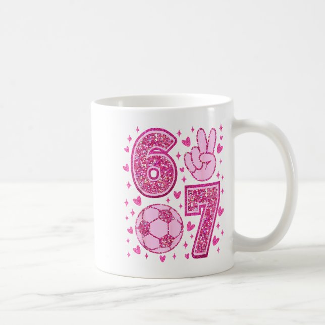 Funny Six Seven Soccer Valentines Day Men Women Ki Kaffeetasse (Rechts)