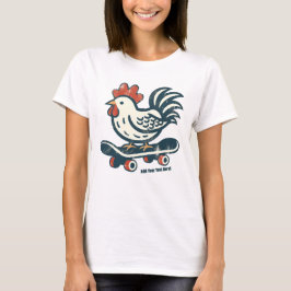 Funny Skateboard Farm Hähnchen Personalisiert T-Shirt