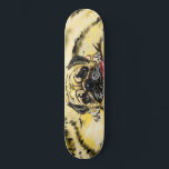 Funny SKateboard mit Mops Dog<br><div class="desc">Funny Mops Hund MIGNED Gemälde</div>
