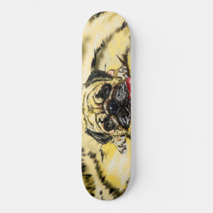 Funny SKateboard mit Mops Dog