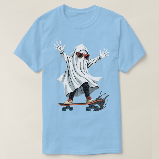 Funny Skateboarding Ghost Men's Basic T - Shirt (Design vorne)