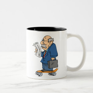 Funny Skateboarding Teacher Skateboarder Spaß Zweifarbige Tasse