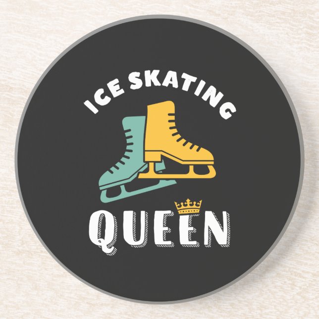 Funny Skater Girl Ice Skaten Queen Getränkeuntersetzer (Vorne)