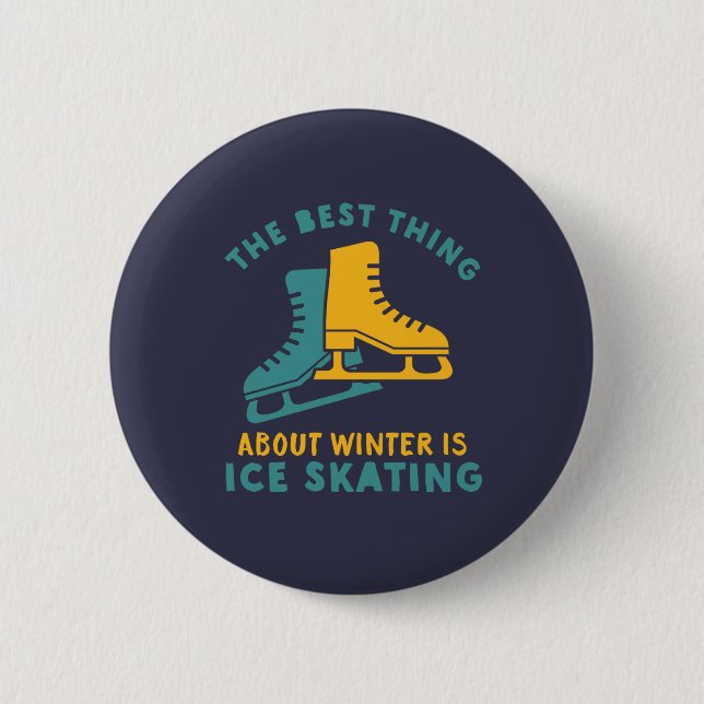 Funny Skater Zitat Ice Skaten Wintersport Button (Vorderseite)