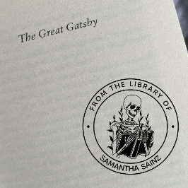 Funny Skeleton aus der Bibliothek des gotischen Bu Gummistempel