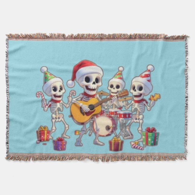 Funny Skeleton Band Christmas & New Year – 3D Cart Decke (Vorderseite)