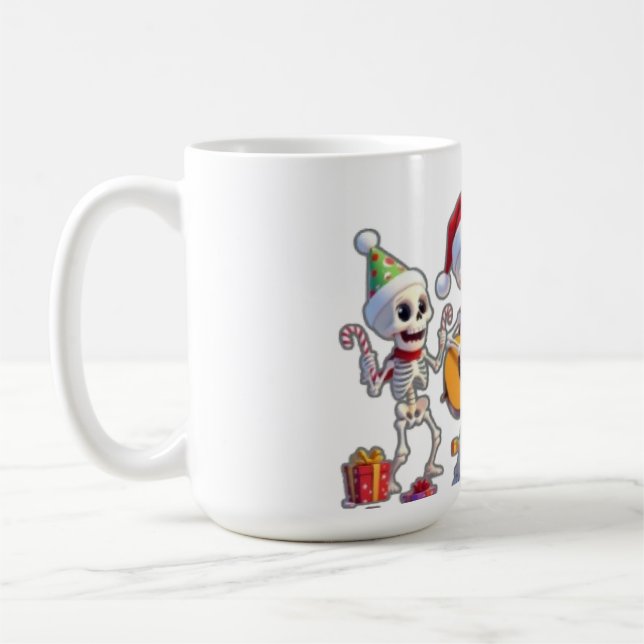 Funny Skeleton Band Christmas & New Year – 3D Cart Kaffeetasse (Links)