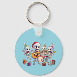 Funny Skeleton Band Christmas & New Year – 3D Cart Schlüsselanhänger