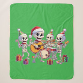Funny Skeleton Band Christmas & New Year – 3D Cart Sherpadecke
