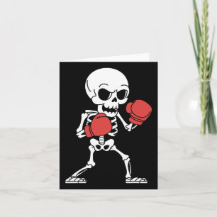 Funny Skeleton Boxing Liebhaber Spooky Halloween B Karte