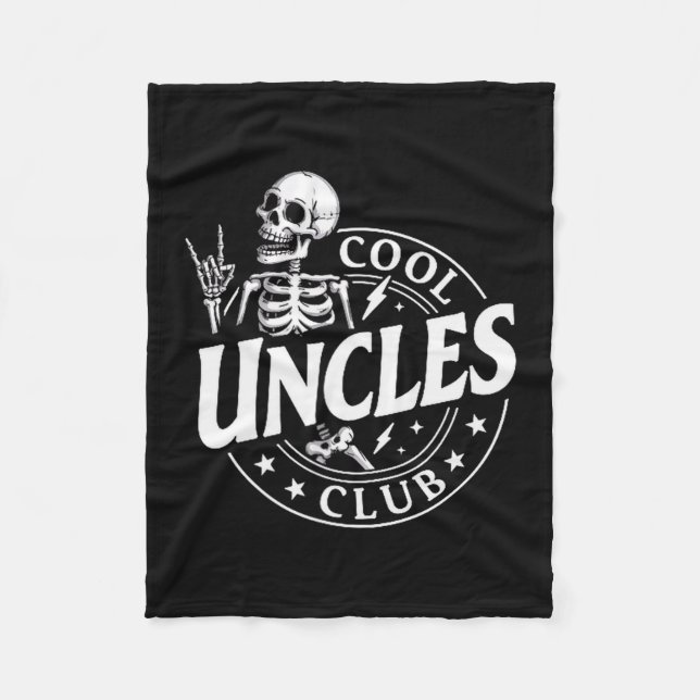 Funny Skeleton Cool Uncles Club New Uncle Men  Fleecedecke (Vorderseite)