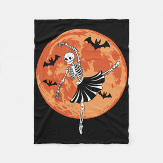Funny Skeleton Dancing Llet Lovers Spooky Hallowee Fleecedecke