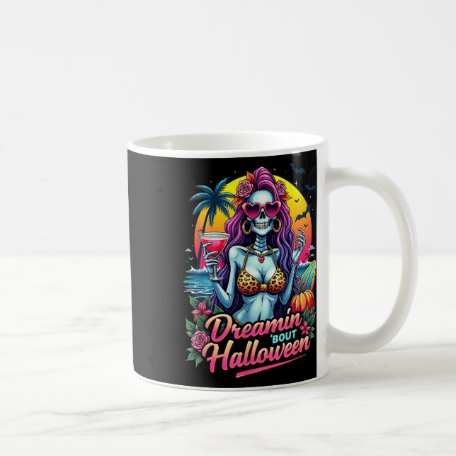 Funny Skeleton Dreamin Bout Halloween V Kaffeetasse (Rechts)