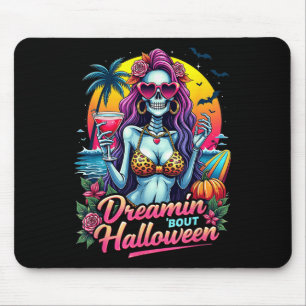 Funny Skeleton Dreamin Bout Halloween V Mousepad