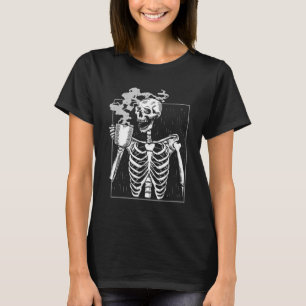 Funny Skeleton Drink Kaffee Coffeine Lover Coff T-Shirt