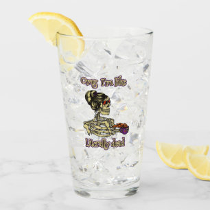 Funny Skeleton Drinking Ich bin buchstäblich tot K Glas