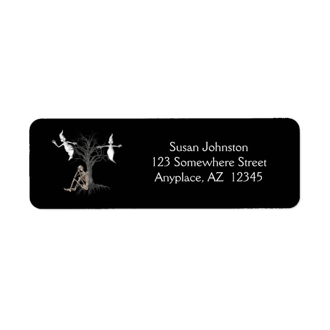 Funny Skeleton Ghosts Halloween-Adresse (Vorne)