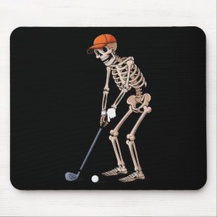 Funny Skeleton Golf Player Golfer Men Vater Hallow Mousepad