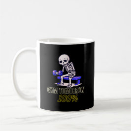 Funny Skeleton Gym Cartoon with Gym Tomorrow 100% Kaffeetasse