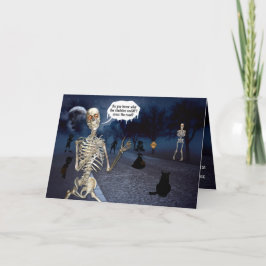 Funny Skeleton Halloween Joke Karte