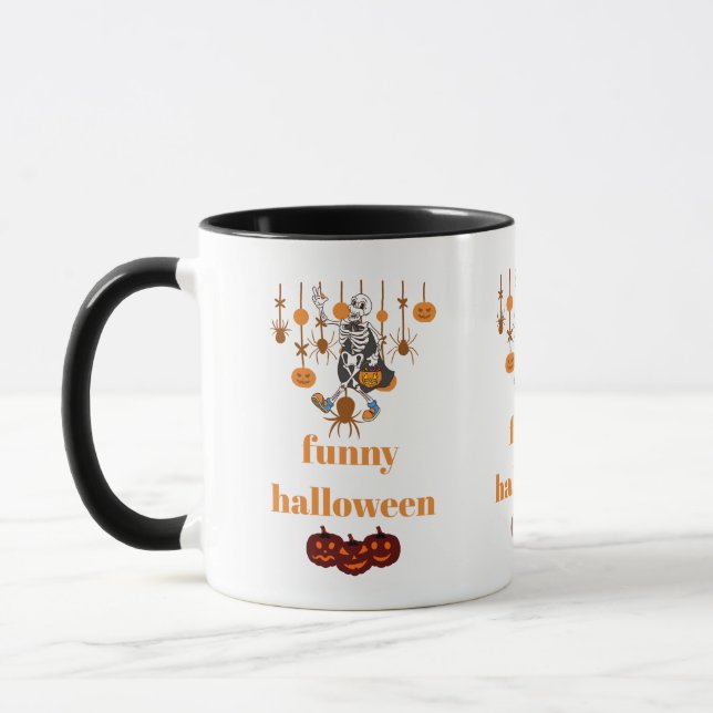 Funny Skeleton Halloween Tasse (Links)