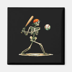 Funny Skeleton kämpft Baseball Halloween Boys Men Magnet