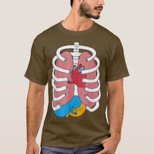 Funny Skeleton Organ Umarmung Anatomie Hugger Cost T-Shirt