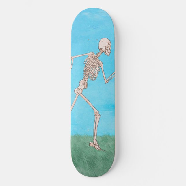 Funny Skeleton Running Skateboard (Vorderseite)