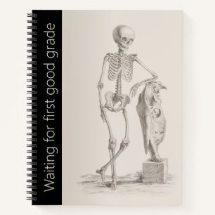 Funny Skeleton School, University Spiral Notebook Notizbuch