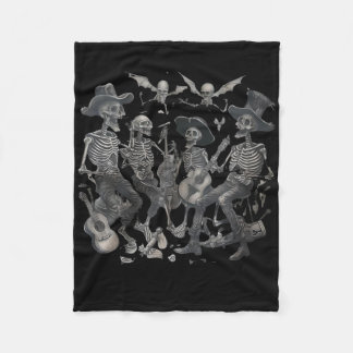 Funny Skeleton Skull Dancing Singing Rock Music Nd Fleecedecke