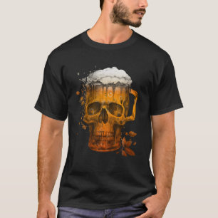Funny Skeleton Skull Drink BierHalloween T-Shirt