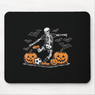 Funny Skeleton Soccer Men Boys Kinder Halloween Mousepad