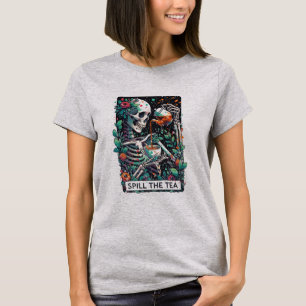 Funny Skeleton Spill The Teezeremonie Tarot bedrüc T-Shirt