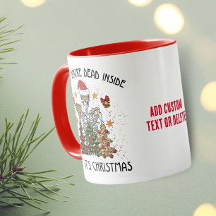 Funny Skeleton Spooky Vibes Skull Weihnachten Tasse